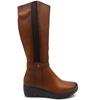 SUSST WOMENS WEDGE HIGH LEG BOOT - BROWN